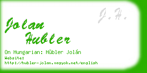 jolan hubler business card