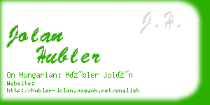 jolan hubler business card